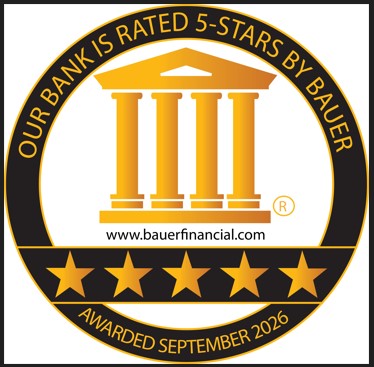 our bank is rated 5 stars by bauer - awarded sept 2026
